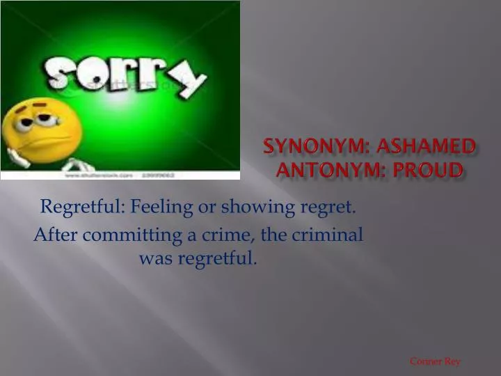 Ashamed Synonym ashamed