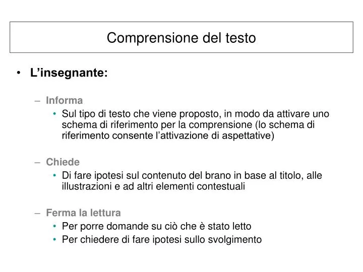 PPT - Comprensione del testo PowerPoint Presentation, free download