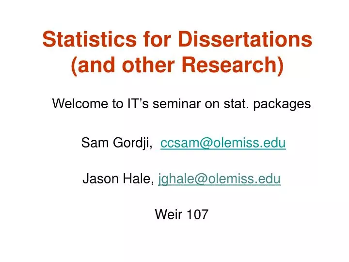 statistics phd dissertations