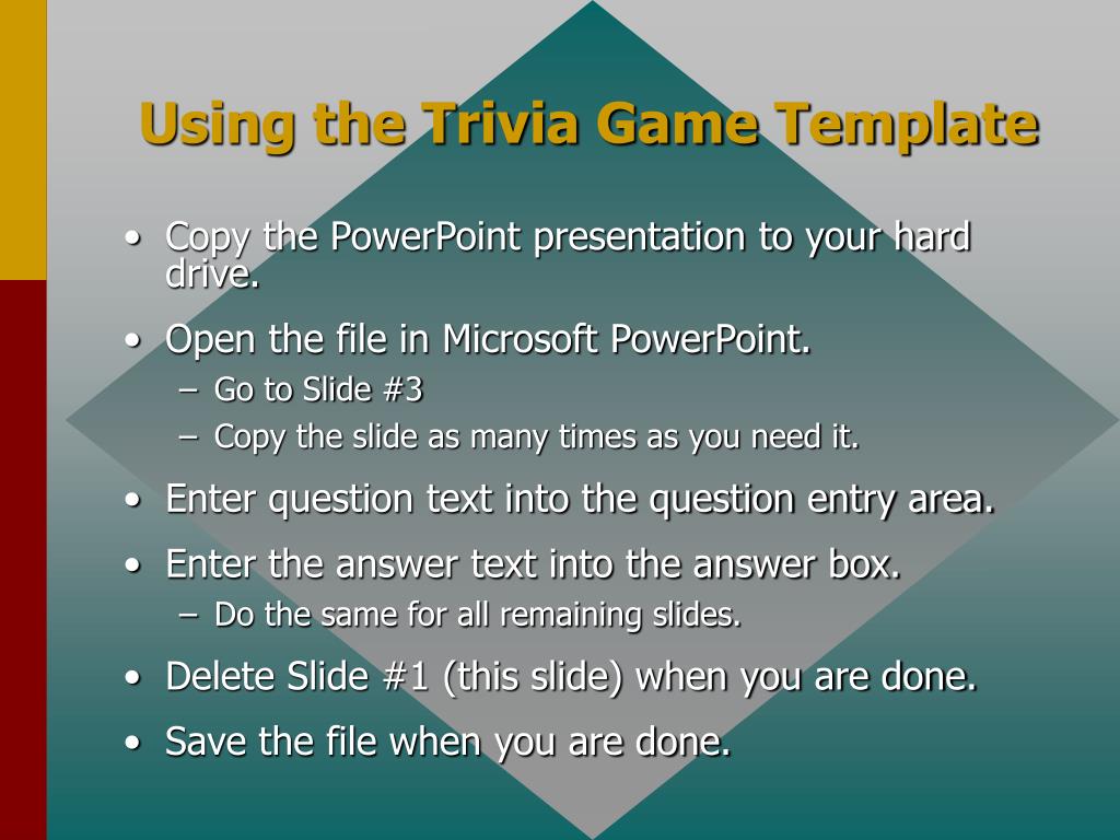 Trivia game template