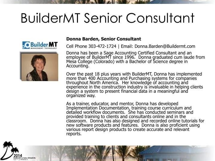 buildermt senior consultant n.