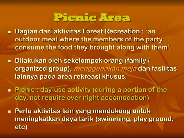 PPT Picnic Area PowerPoint Presentation, free download ID5349504