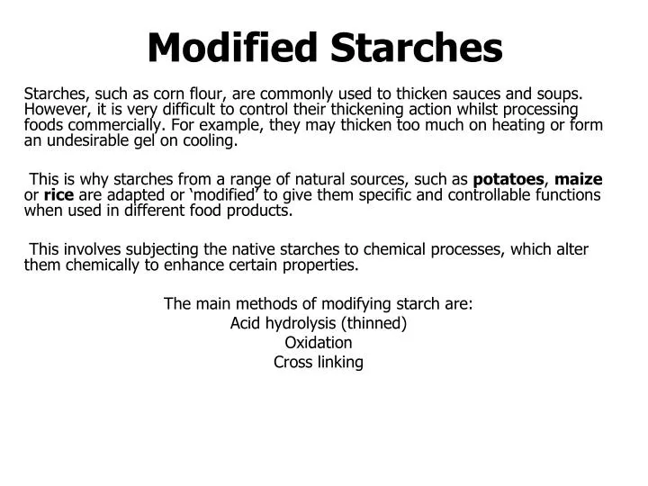 modified starch uses