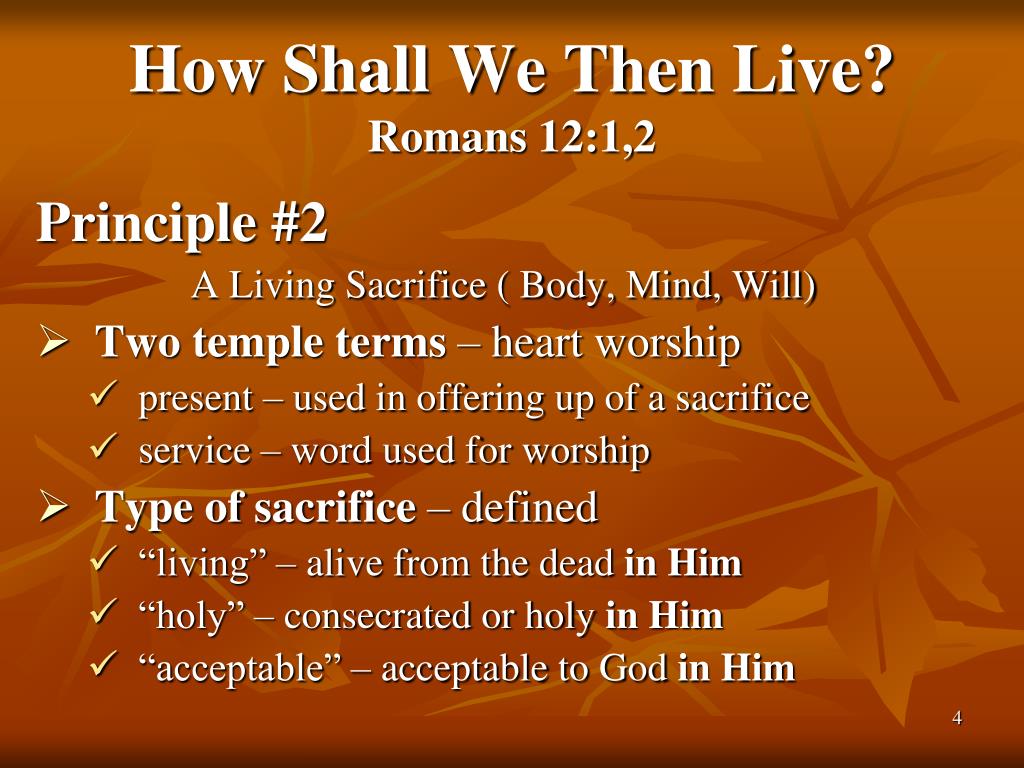 What does it mean to be a living sacrifice (Romans 12:1