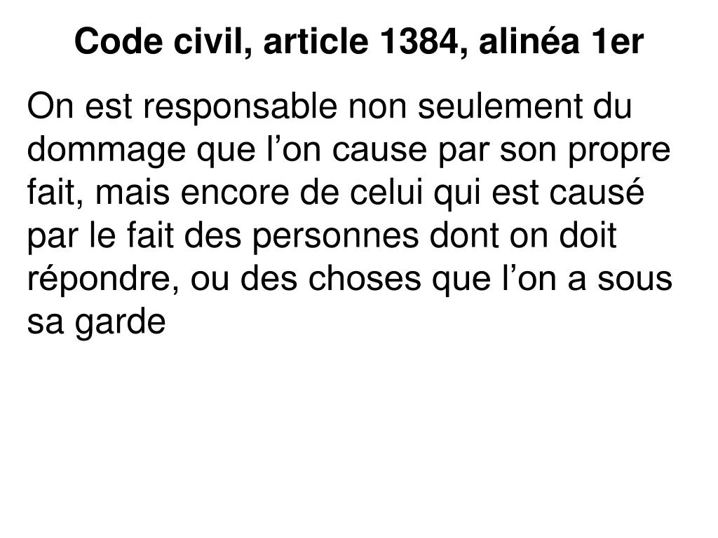 Article 1384 du code civil
