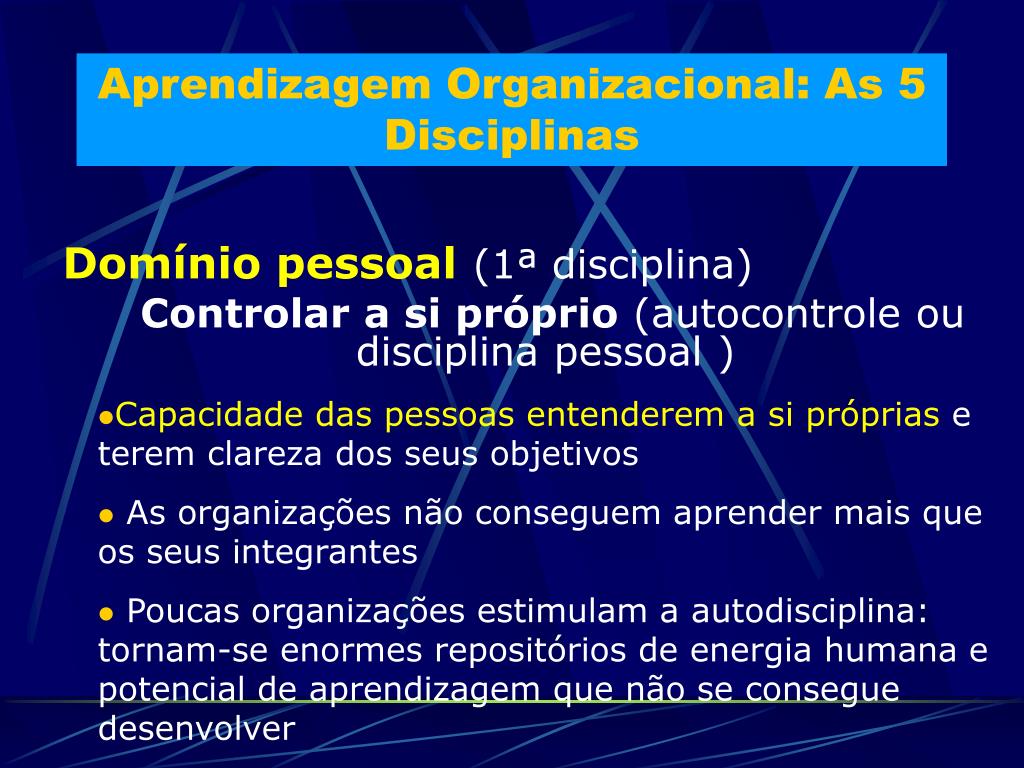 5 disciplinas para Aprendizagem Organizacional