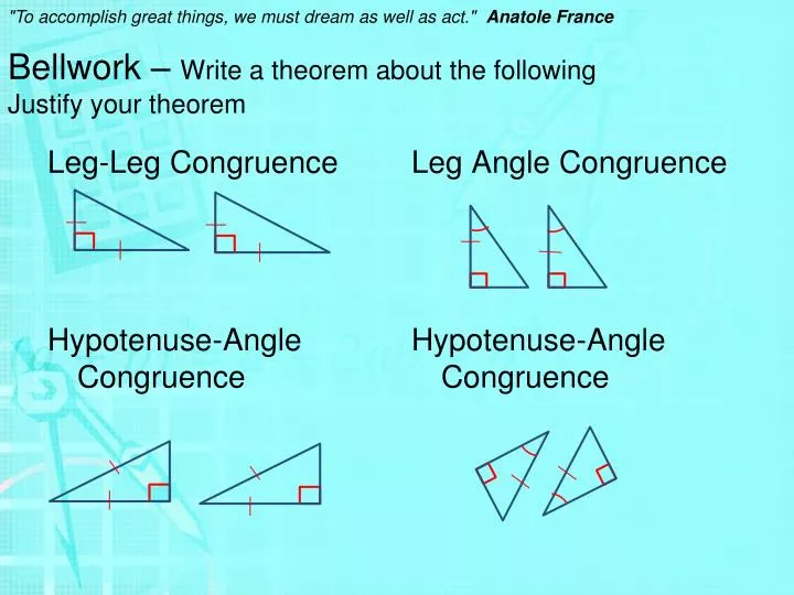 PPT - Bellwork – Write a theorem about the following Justify your theorem  PowerPoint Presentation - ID:5350295