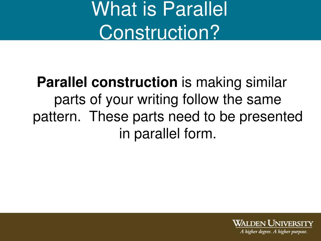 parallel construction of essay