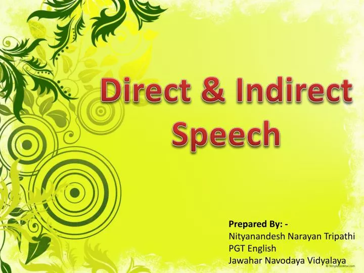 direct and indirect speech ppt free download