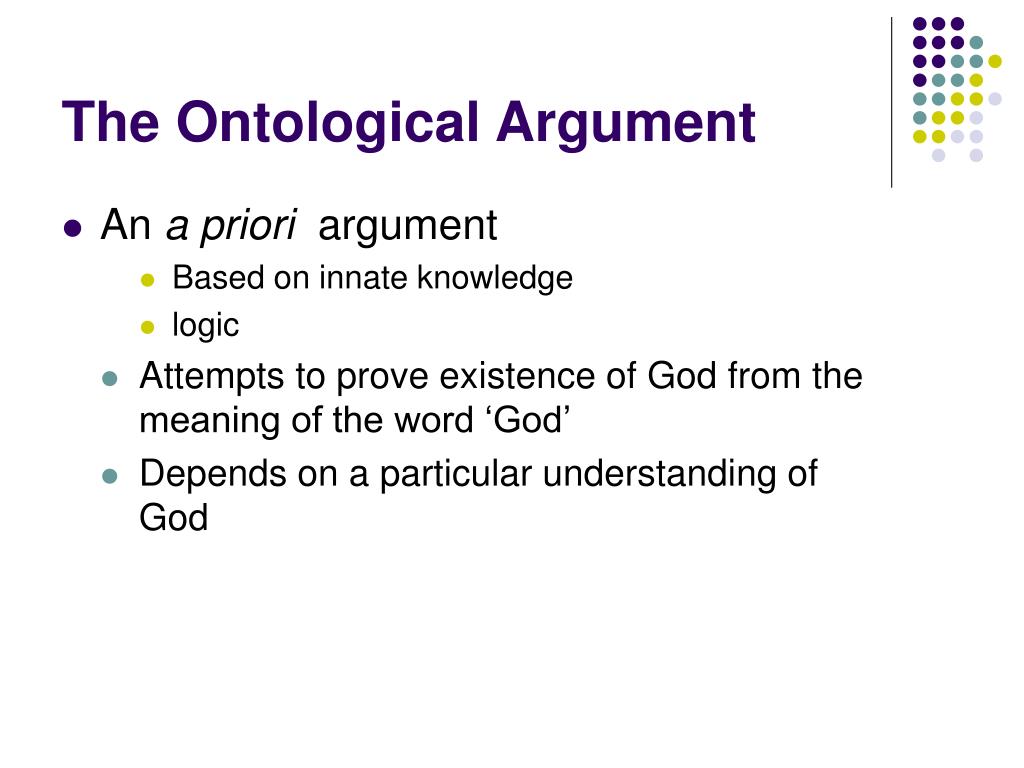 essay questions on ontological argument