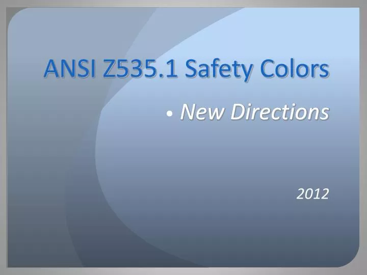 Ansi Z535 Safety Color Chart