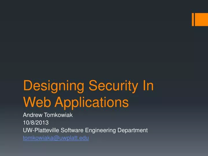 designing security in web applications n.