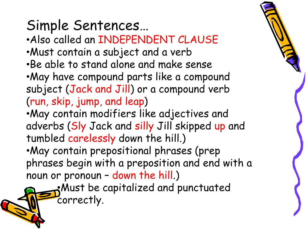 PPT - Sentence Types: Simple Sentence Compound Sentence Complex ...