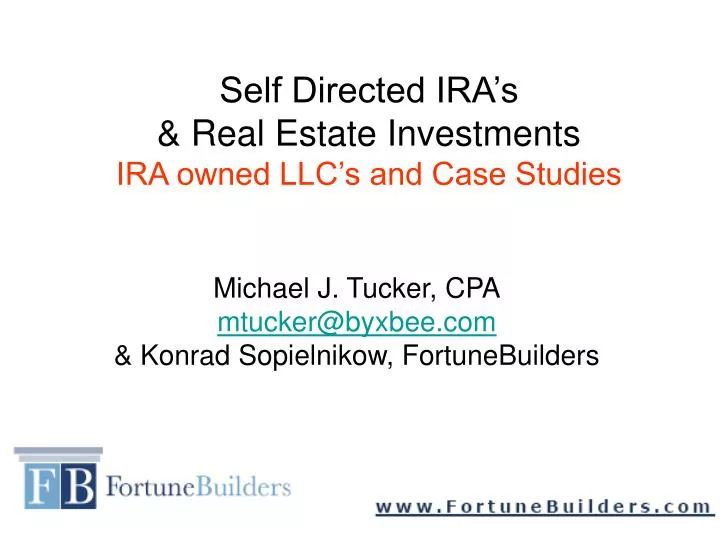 self directed ira s real estate investments ira owned llc s and case studies n.