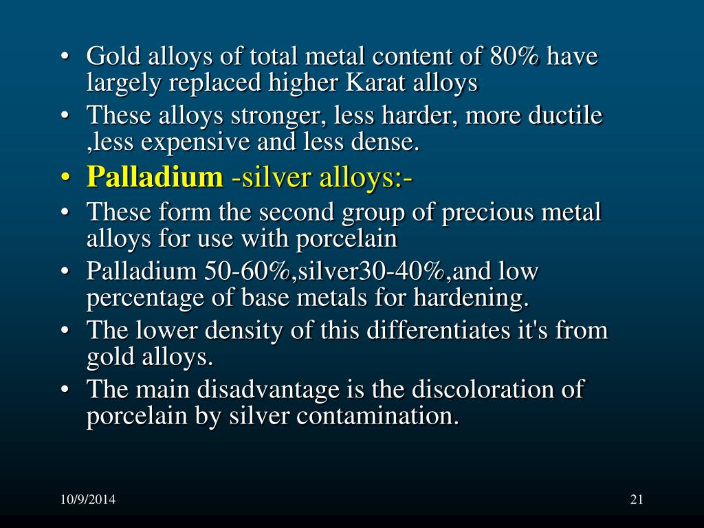 PPT - Metals in dentistry PowerPoint Presentation, free download -  ID:5353772