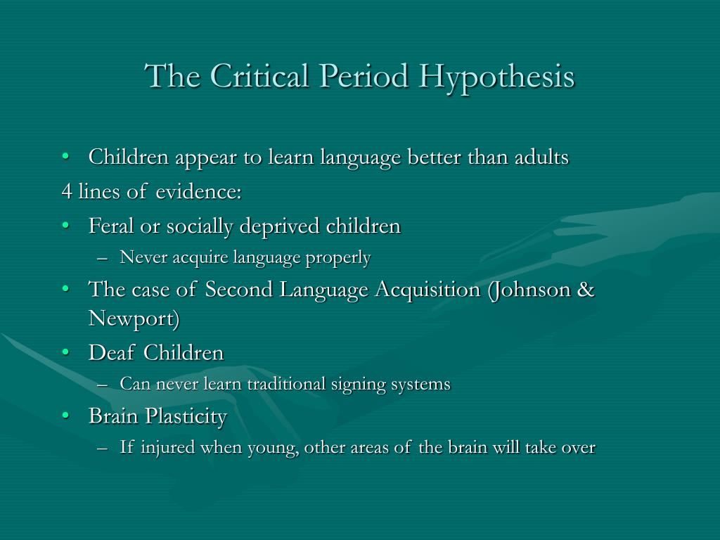 describe the critical period hypothesis