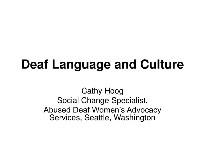 deaf culture essay intro