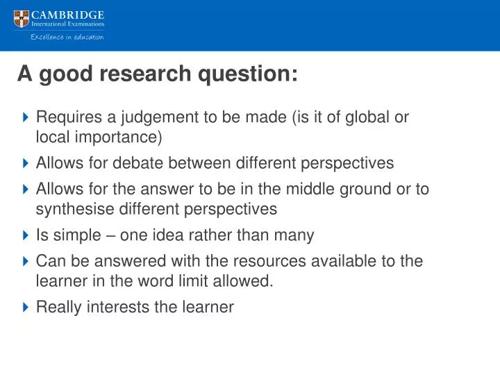 PPT A Good Research Question PowerPoint Presentation Free Download 