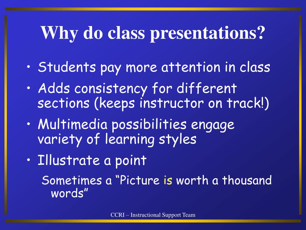 class presentation definition