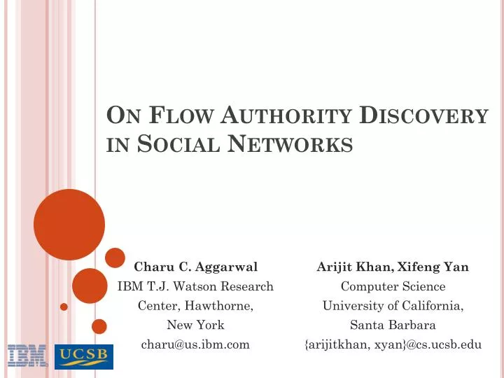 on flow authority discovery in social networks n.