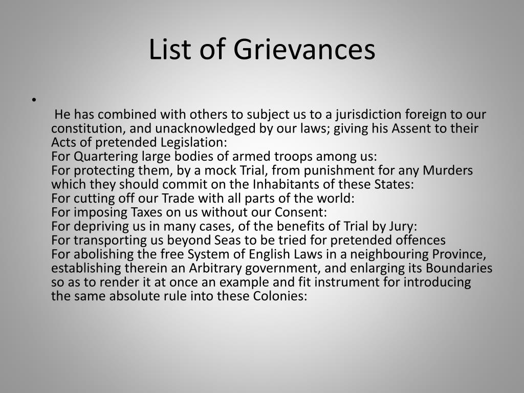 Grievances in tagalog