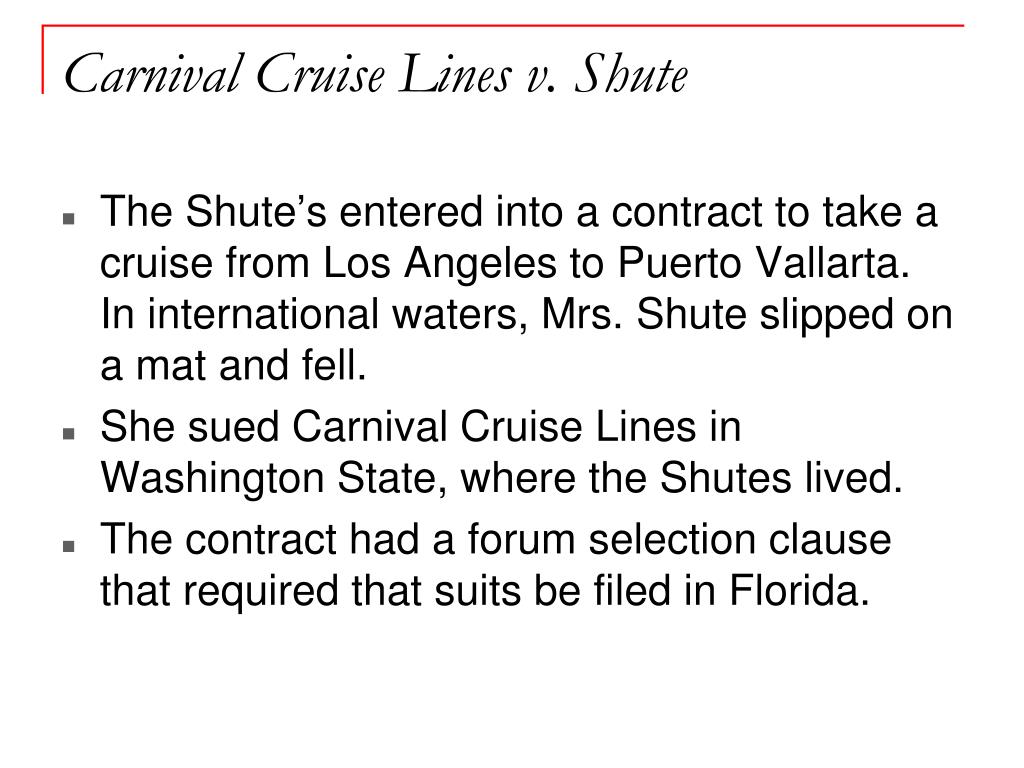 carnival cruise lines v shute