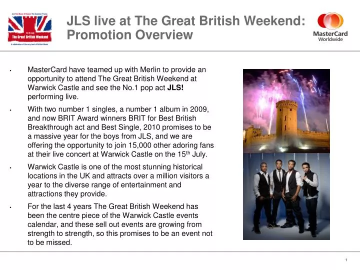jls live at the great british weekend promotion overview n.