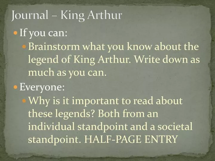 journal king arthur n.