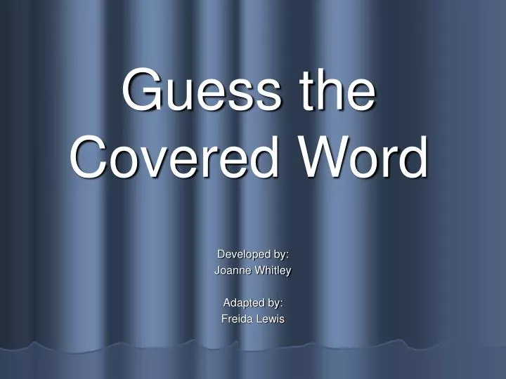 guess the covered word n.
