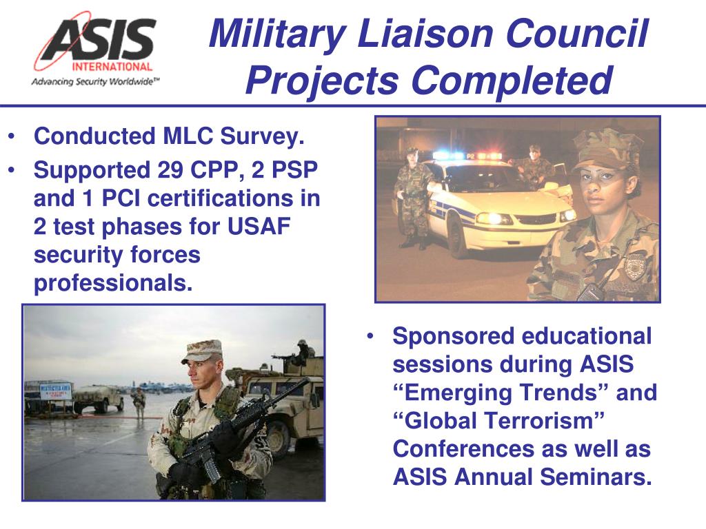 PPT Introduction to the ASIS Military Liaison Council PowerPoint