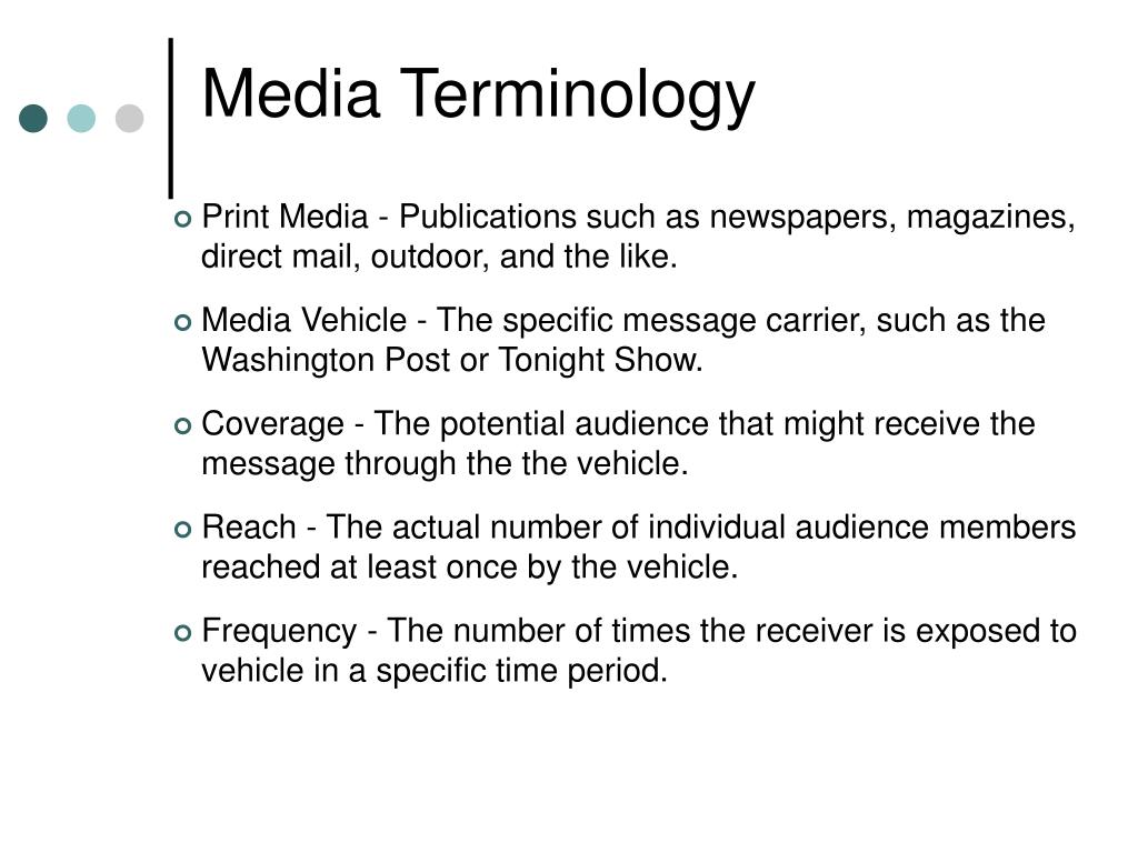 Media terminology