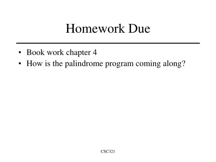 homework due significado