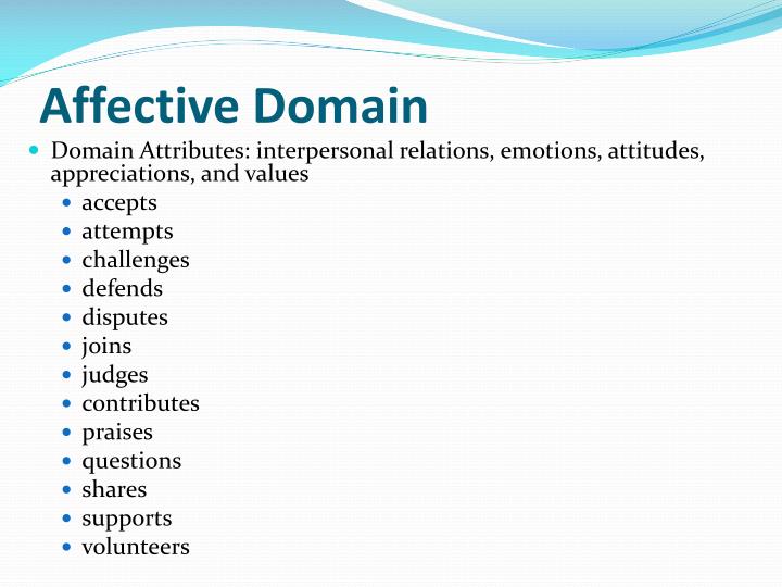 what is the purpose of affective domain
