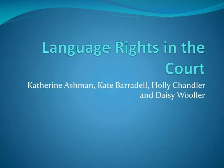 language rights in the court n.