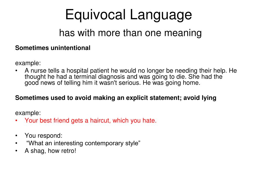 Meaning equivocal equivocal