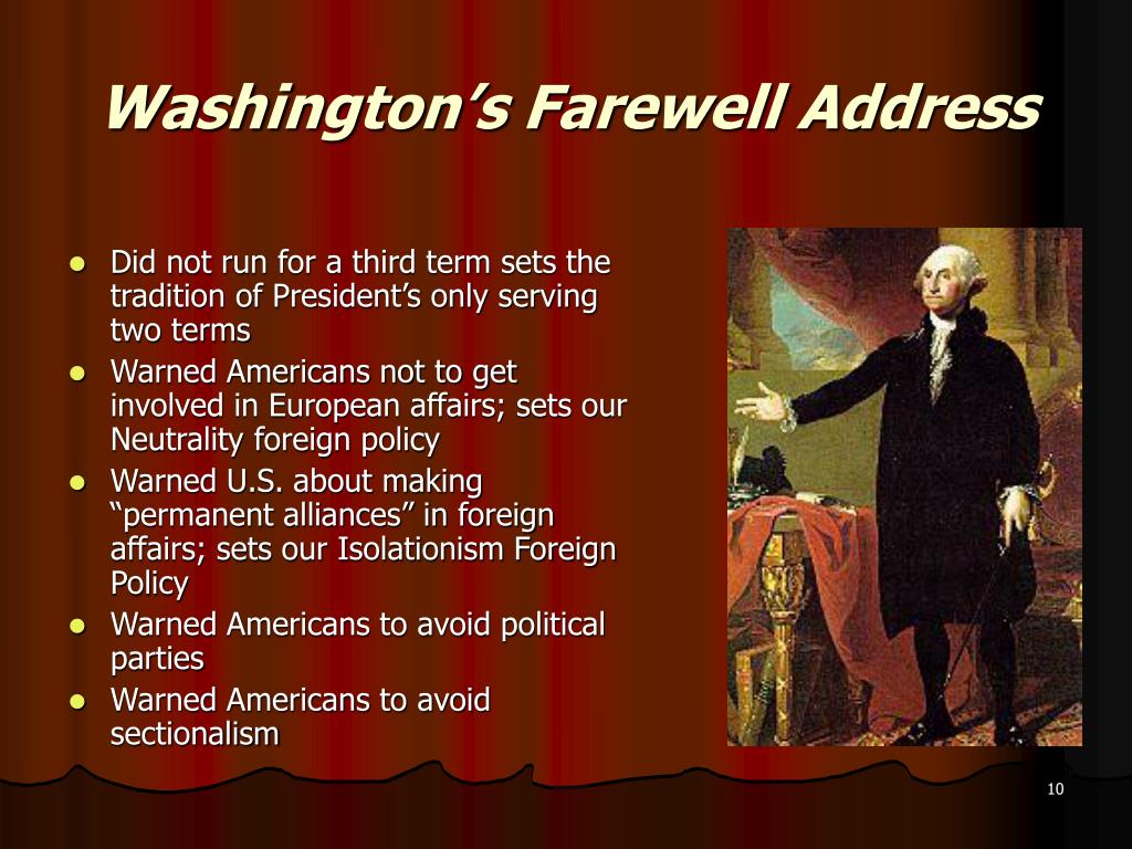 Washingtons Farewell Address and Jeffersons Inaugural Address