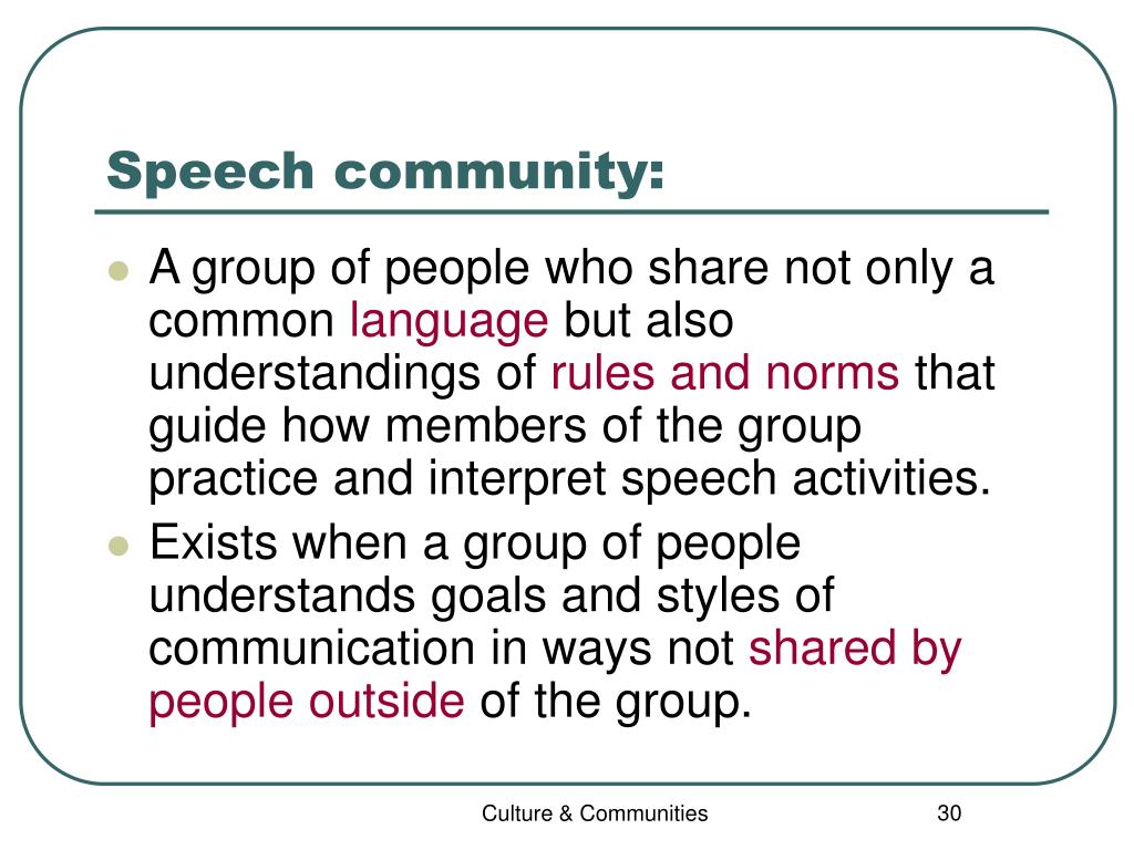 define speech community with examples