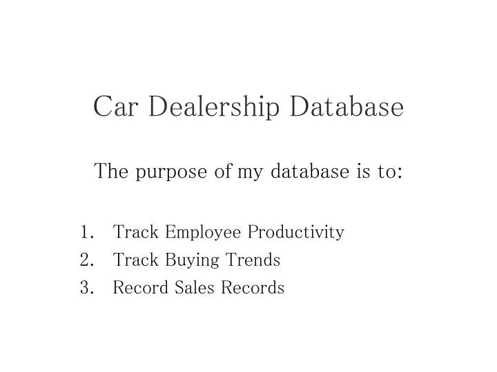 PPT Car Dealership Database PowerPoint Presentation, free download