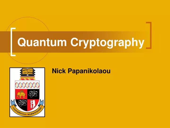 what is quantum cryptography ppt?