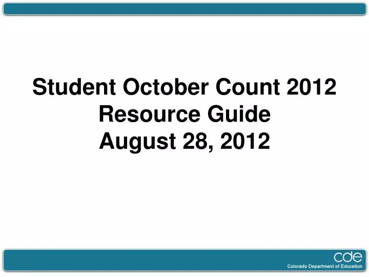 student october count 2012 resource guide august 28 2012 n.