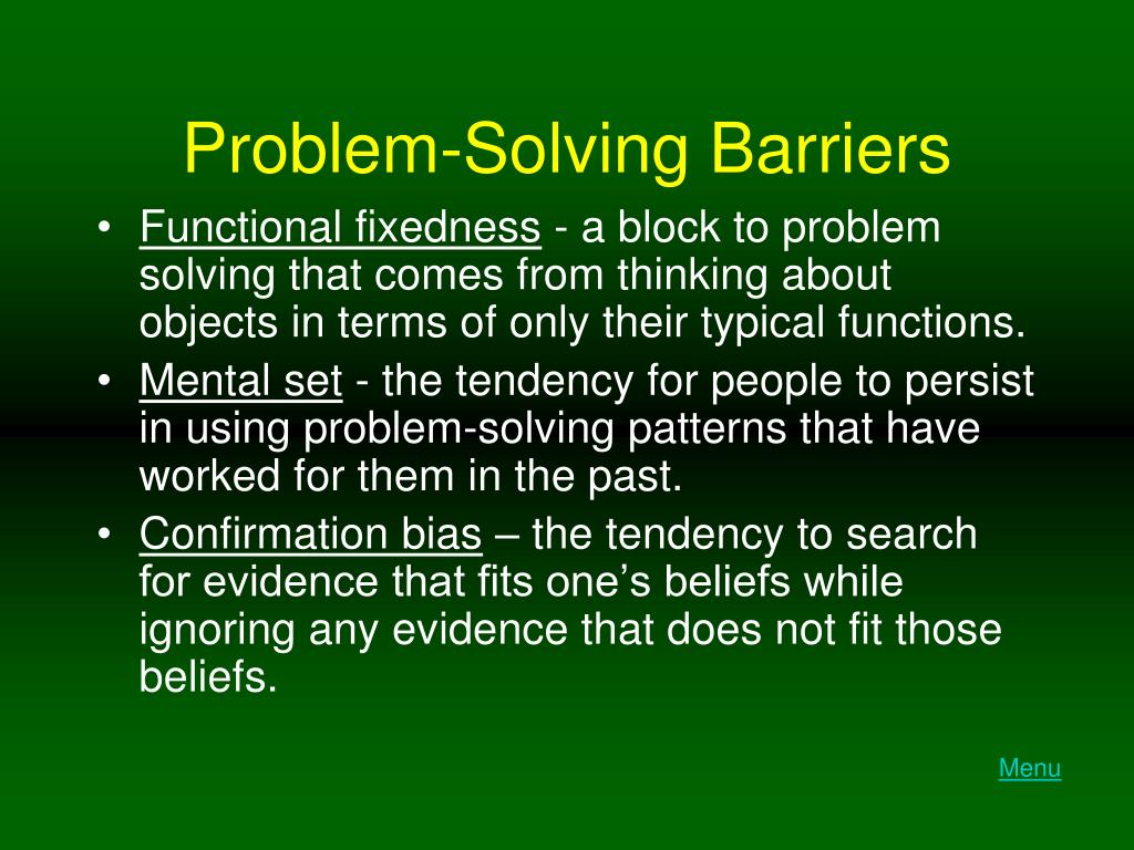 problem solving mental barriers