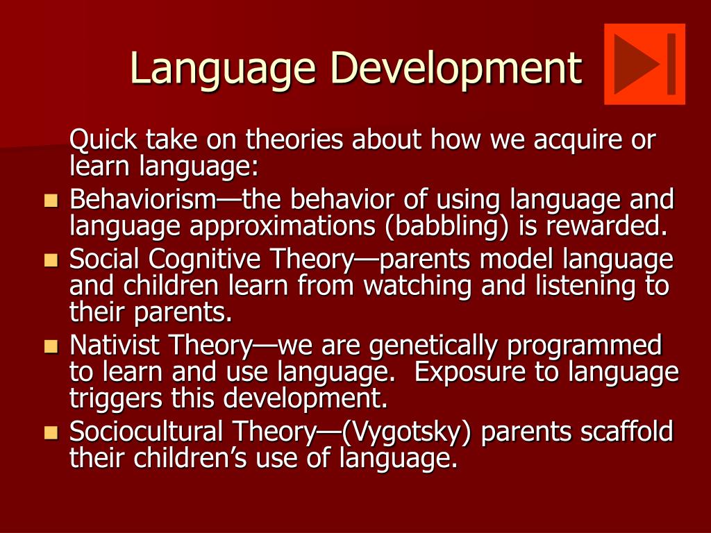 research on language development