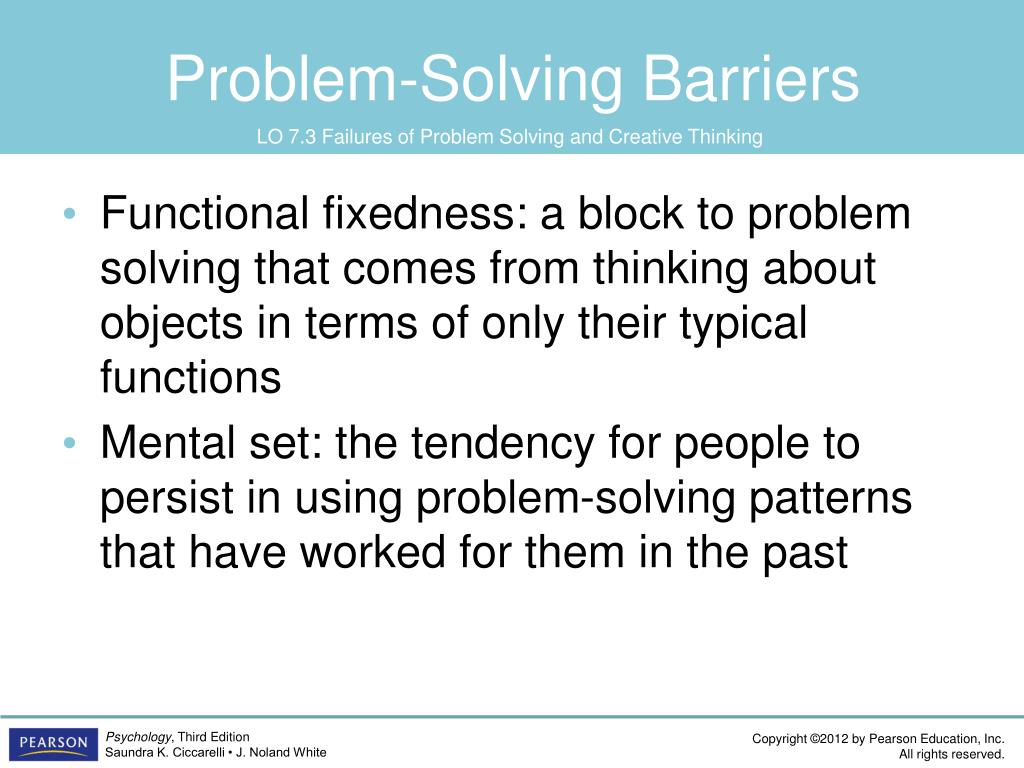 3 barriers that may hinder the problem solving process