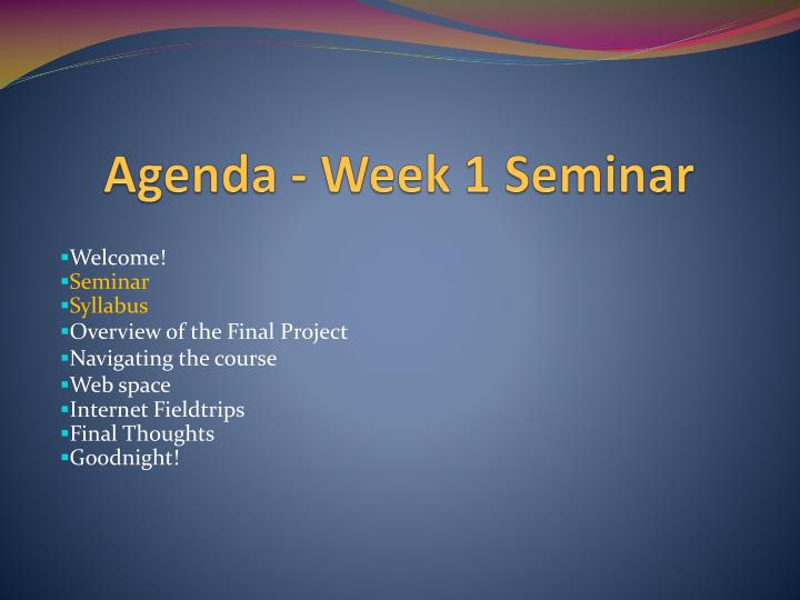 week 14 professional seminar