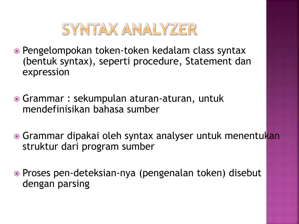 Syntactic analysis. Syntactical analysis. methods of syntactical analysis.