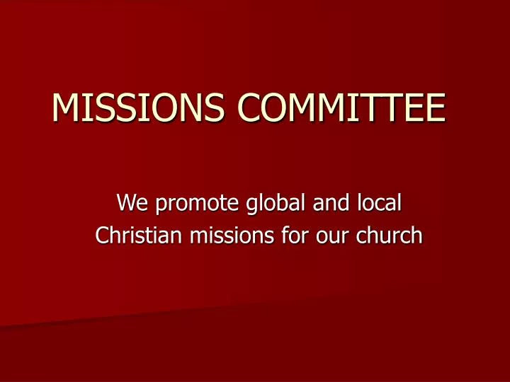 missions committee n.