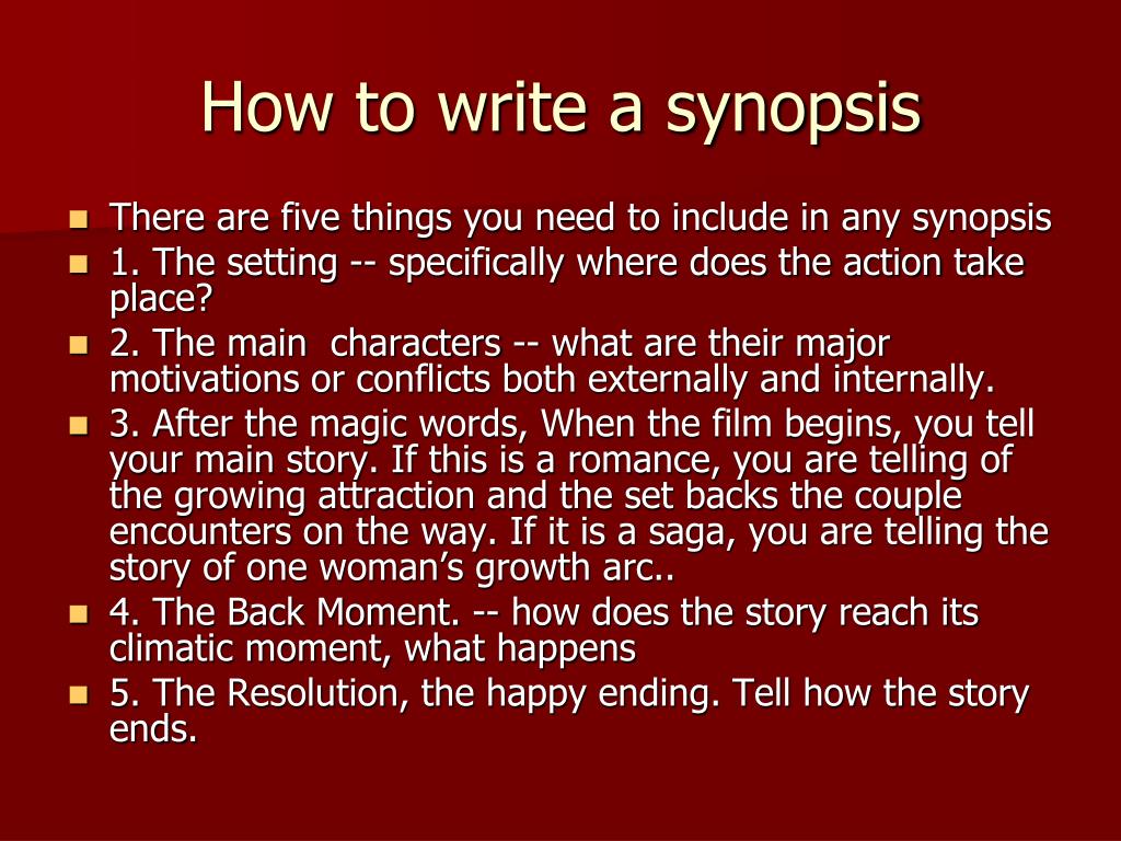 PPT - How to write a synopsis PowerPoint Presentation, free