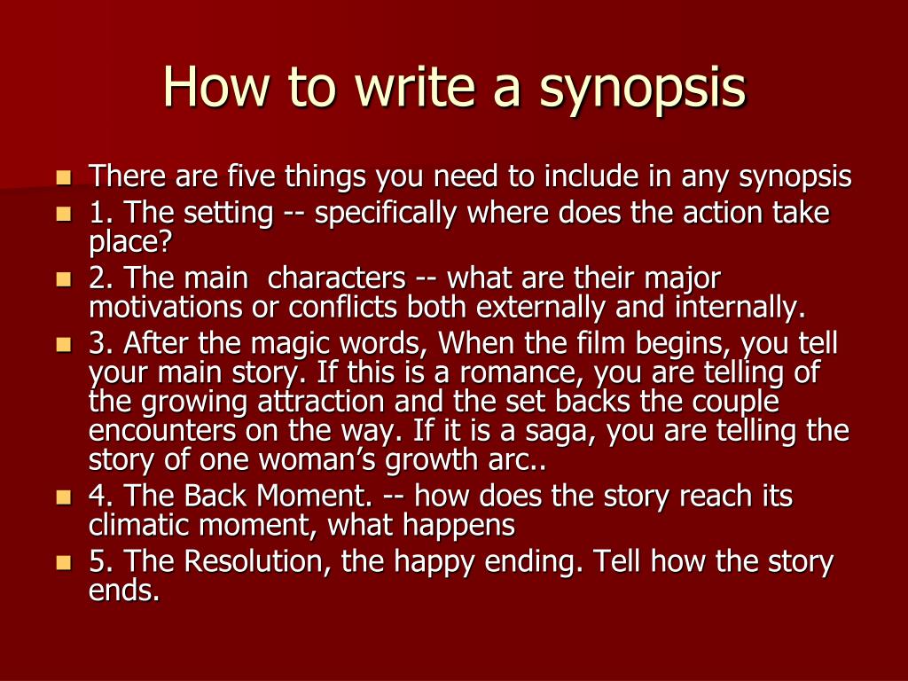 ppt presentation on synopsis