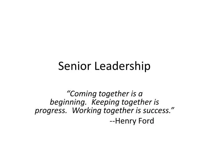 PPT - Senior Leadership PowerPoint Presentation, free download - ID:5369124