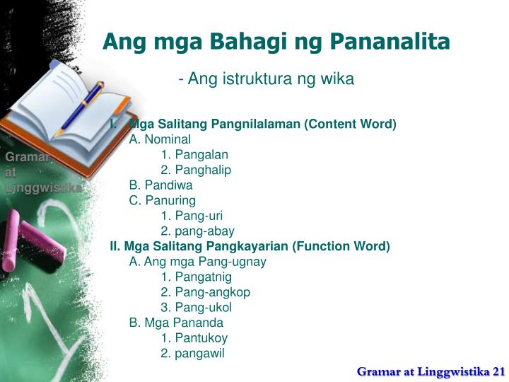 PPT - Gramar at Linggwistika PowerPoint Presentation - ID:5369396